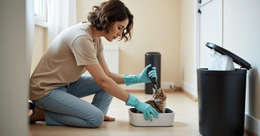 Daily scooping and cleanliness routine demonstrating Litter Box Mastery.
