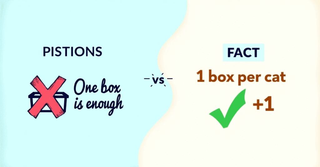 Visual guide debunking common misconceptions about Litter Box Mastery.