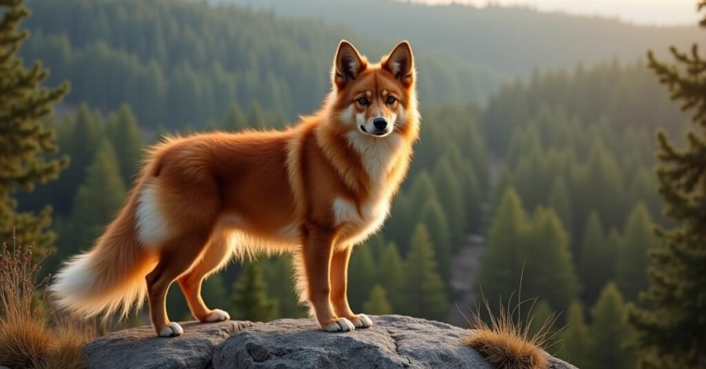 Finnish Spitz outdoors – medium sized dog breed