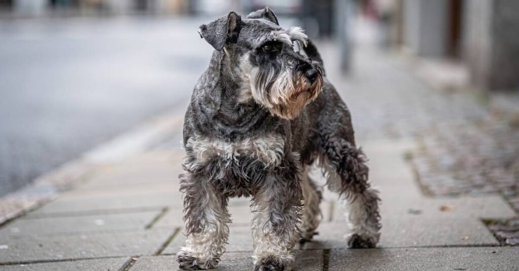 Standard Schnauzer standing – medium sized dog breed